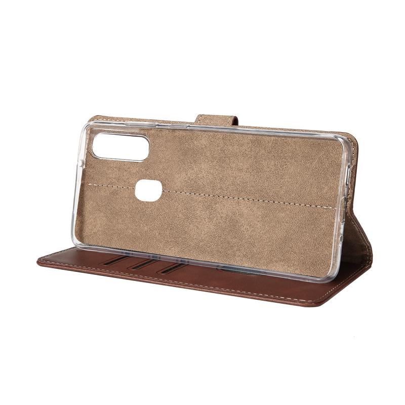 Rixus Bookcase For Samsung Galaxy A40 A405F Brown