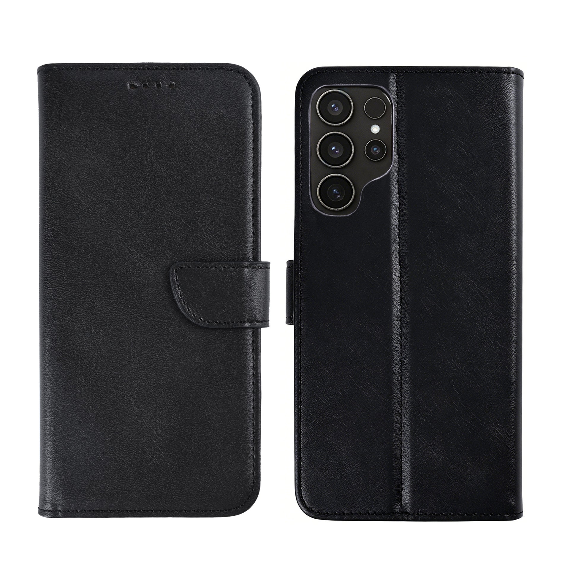 Rixus Bookcase For Samsung Galaxy S24 Ultra 5G Black