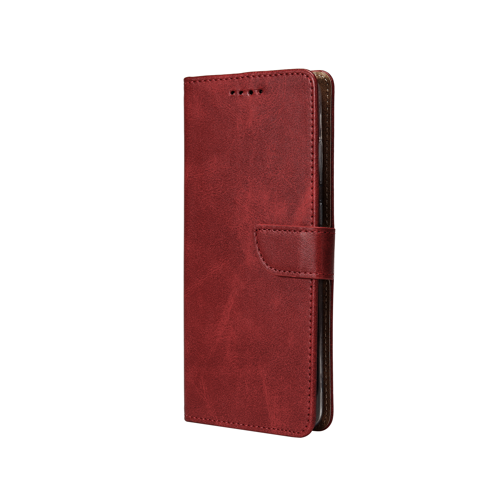 Rixus Bookcase For Samsung Galaxy S24 Plus, S25 Plus Dark Red