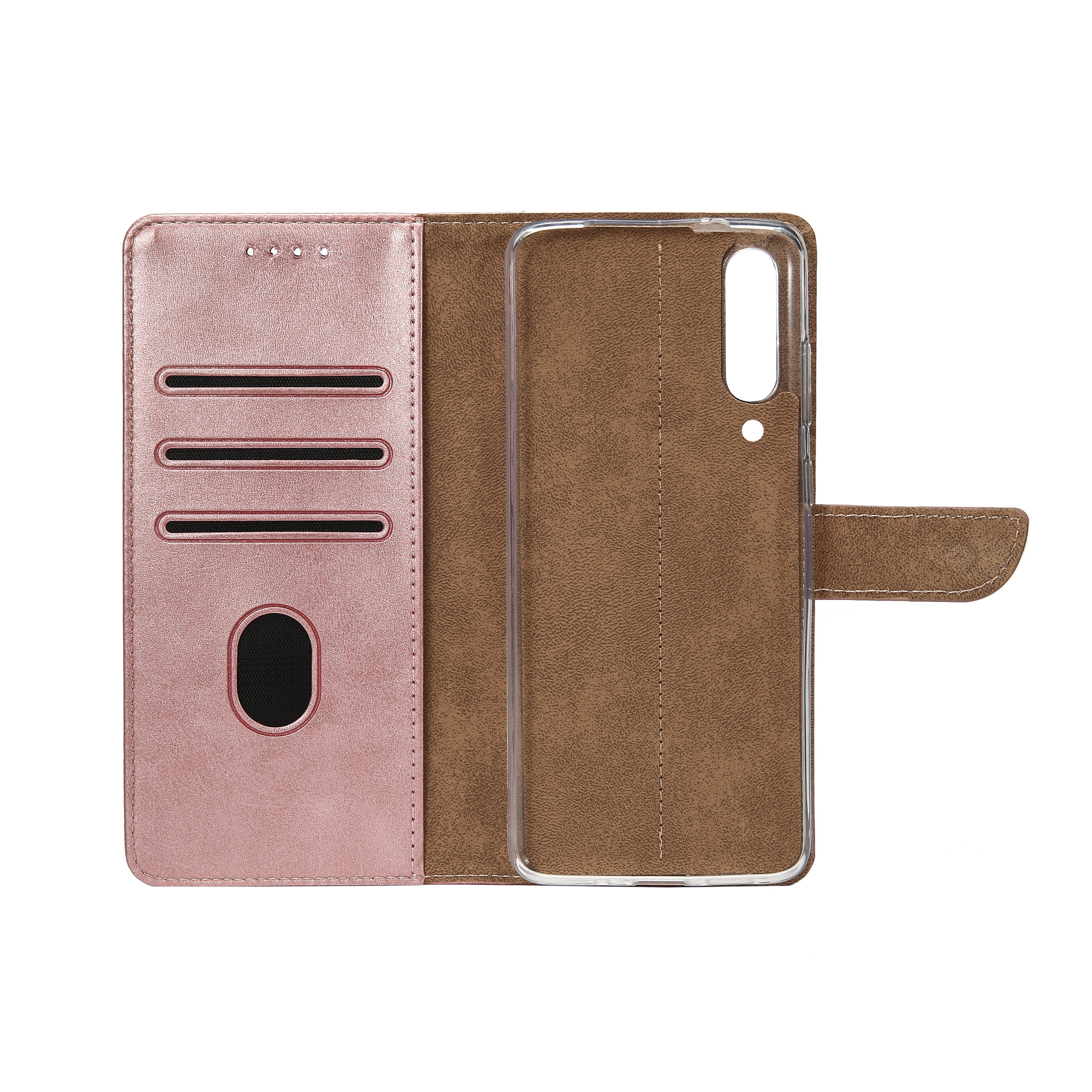 Rixus Bookcase For Samsung Galaxy A50 Pink