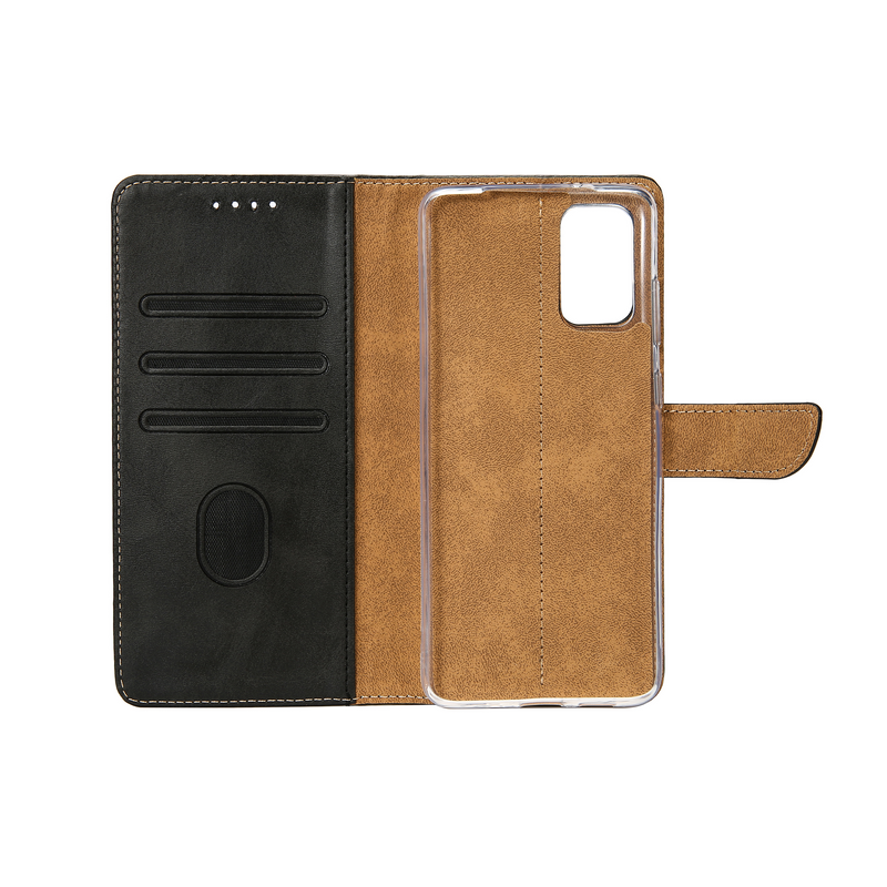 Rixus Bookcase For Samsung Galaxy A51 4G, A51 5G Black