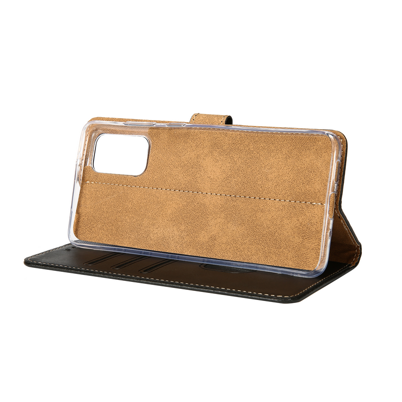 Rixus Bookcase For Samsung Galaxy A51 4G, A51 5G Black