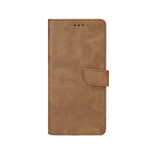 Rixus Bookcase For Samsung Galaxy S24 Plus, S25 Plus Light Brown