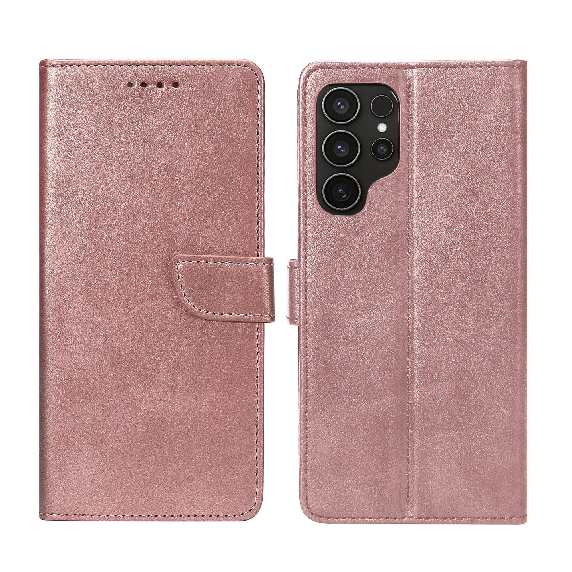 Rixus Bookcase For Samsung Galaxy S24 Ultra 5G Pink