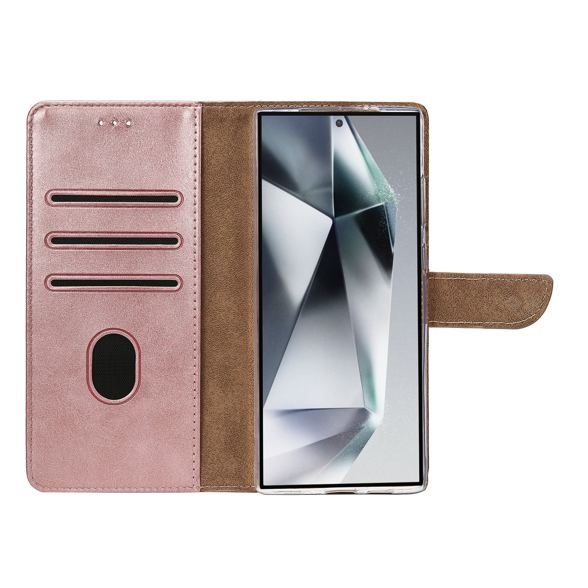 Rixus Bookcase For Samsung Galaxy S24 Ultra 5G Pink