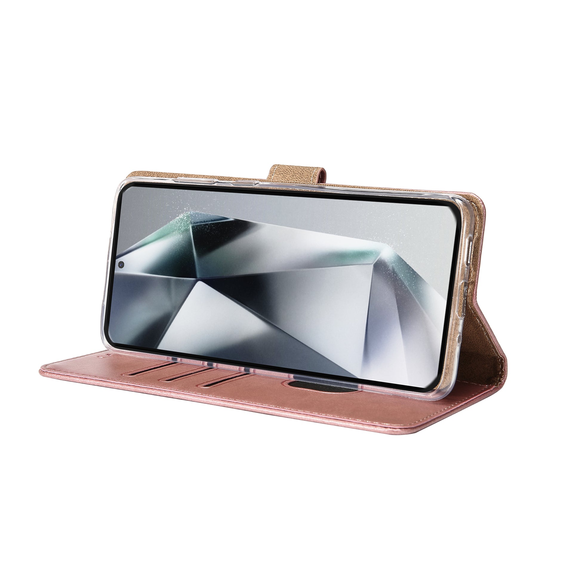 Rixus Bookcase For Samsung Galaxy S24 Ultra 5G Pink