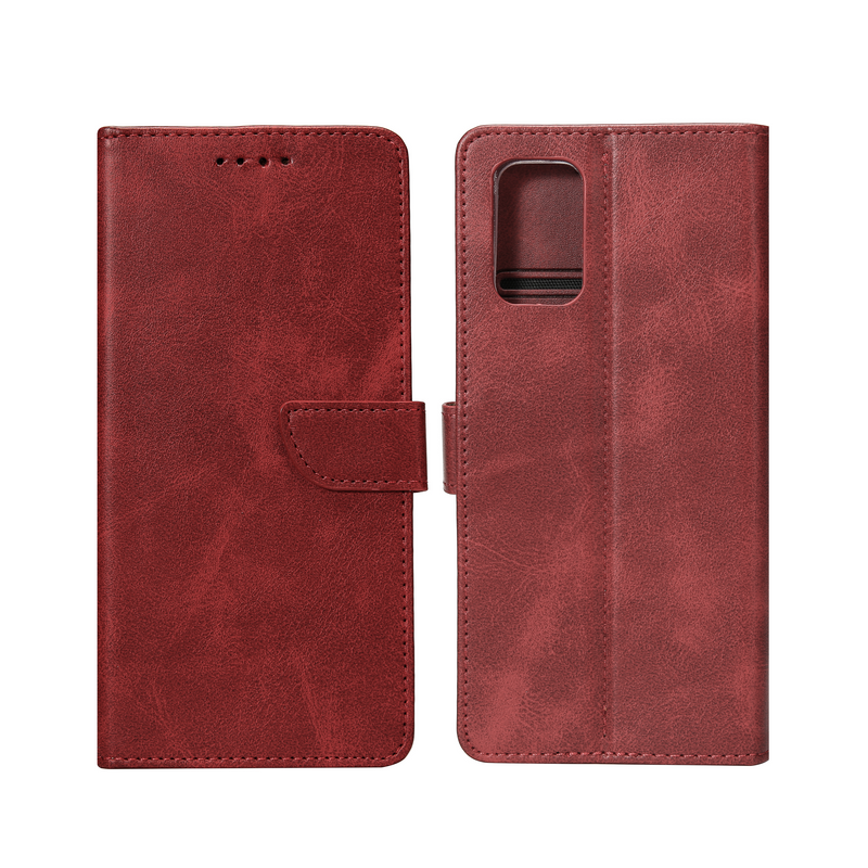 Rixus Bookcase For Samsung Galaxy A52 5G Dark Red