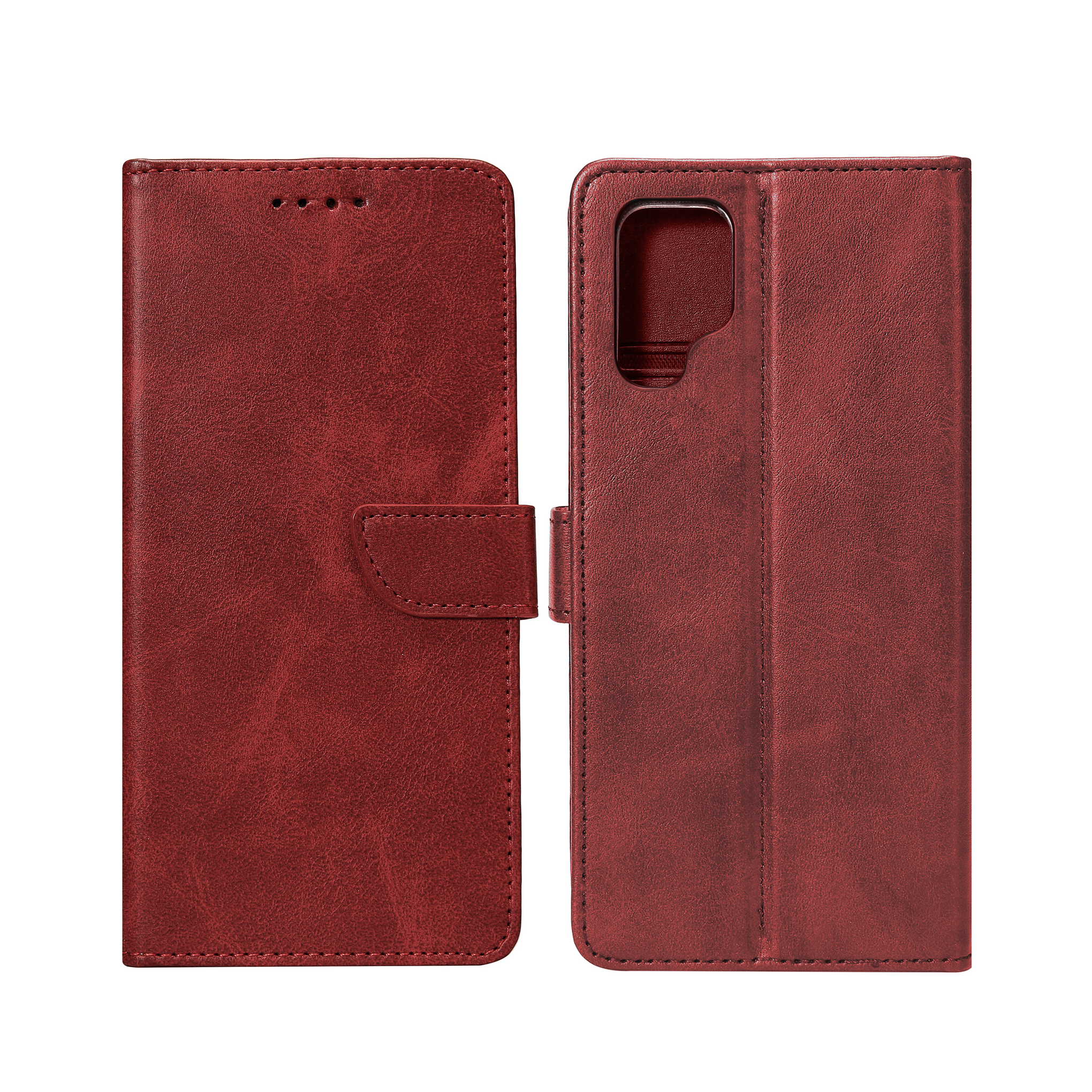 Rixus Bookcase For Samsung Galaxy S24 Ultra 5G Dark Red