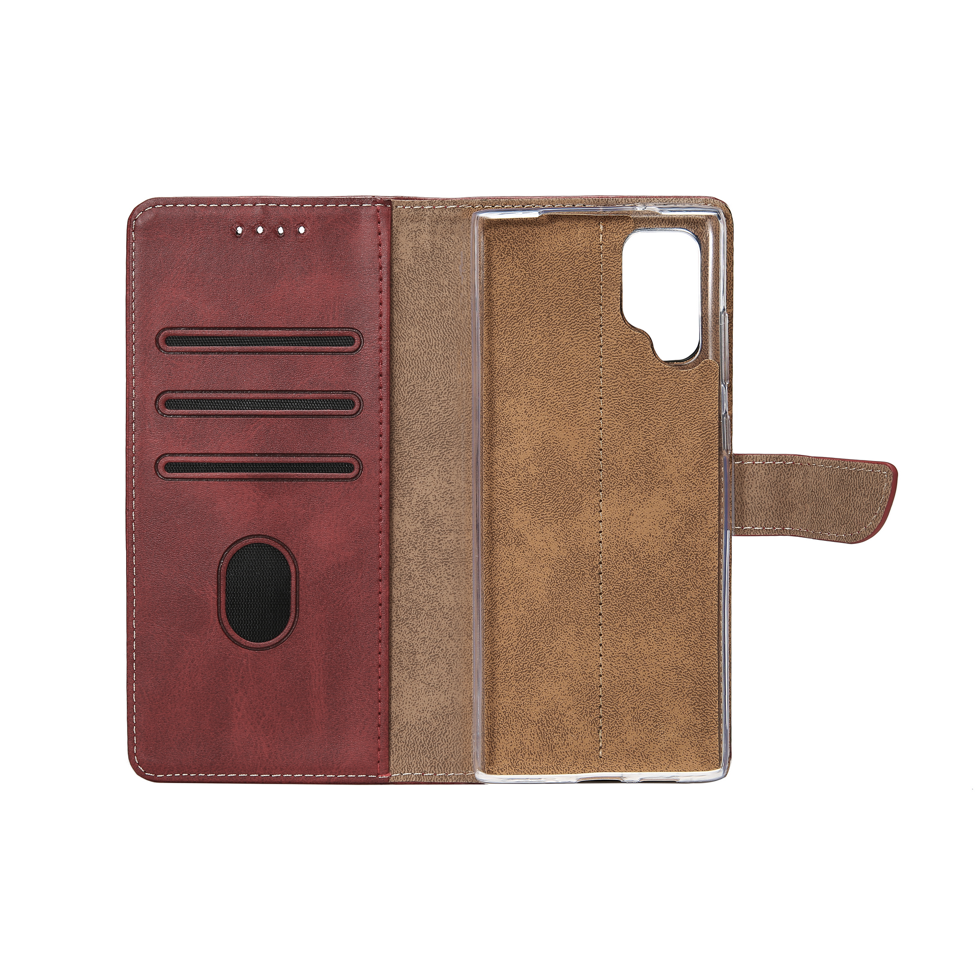 Rixus Bookcase For Samsung Galaxy S24 Ultra 5G Dark Red