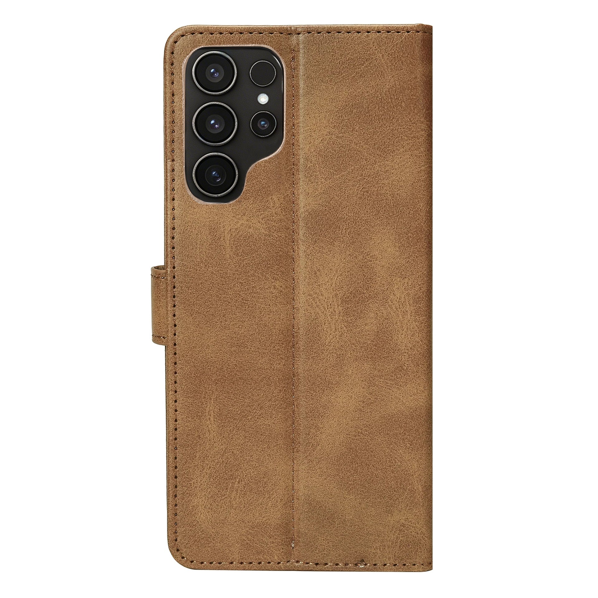 Rixus Bookcase For Samsung Galaxy S24 Ultra 5G Light Brown