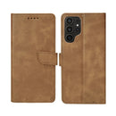 Rixus Bookcase For Samsung Galaxy S24 Ultra 5G Light Brown
