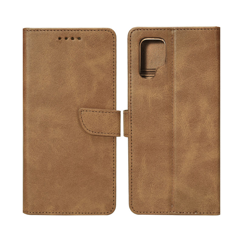 Rixus Bookcase For Samsung Galaxy S24 Ultra 5G Light Brown