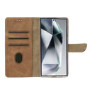 Rixus Bookcase For Samsung Galaxy S24 Ultra 5G Light Brown