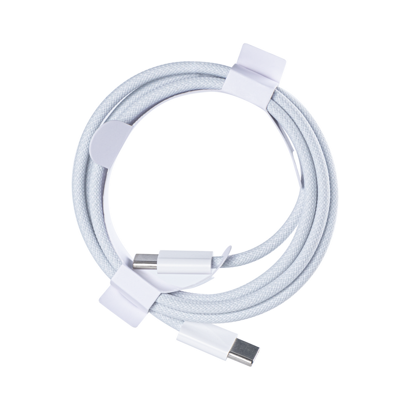 For Apple iPhone 15 USB-C to USB-C Cable 100cm 60W Woven White Retail Box