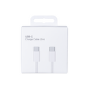 For Apple iPhone 15,  iPhone 16, iPhone 17 series USB-C to USB-C Cable 200cm 60W Woven White Retail Box