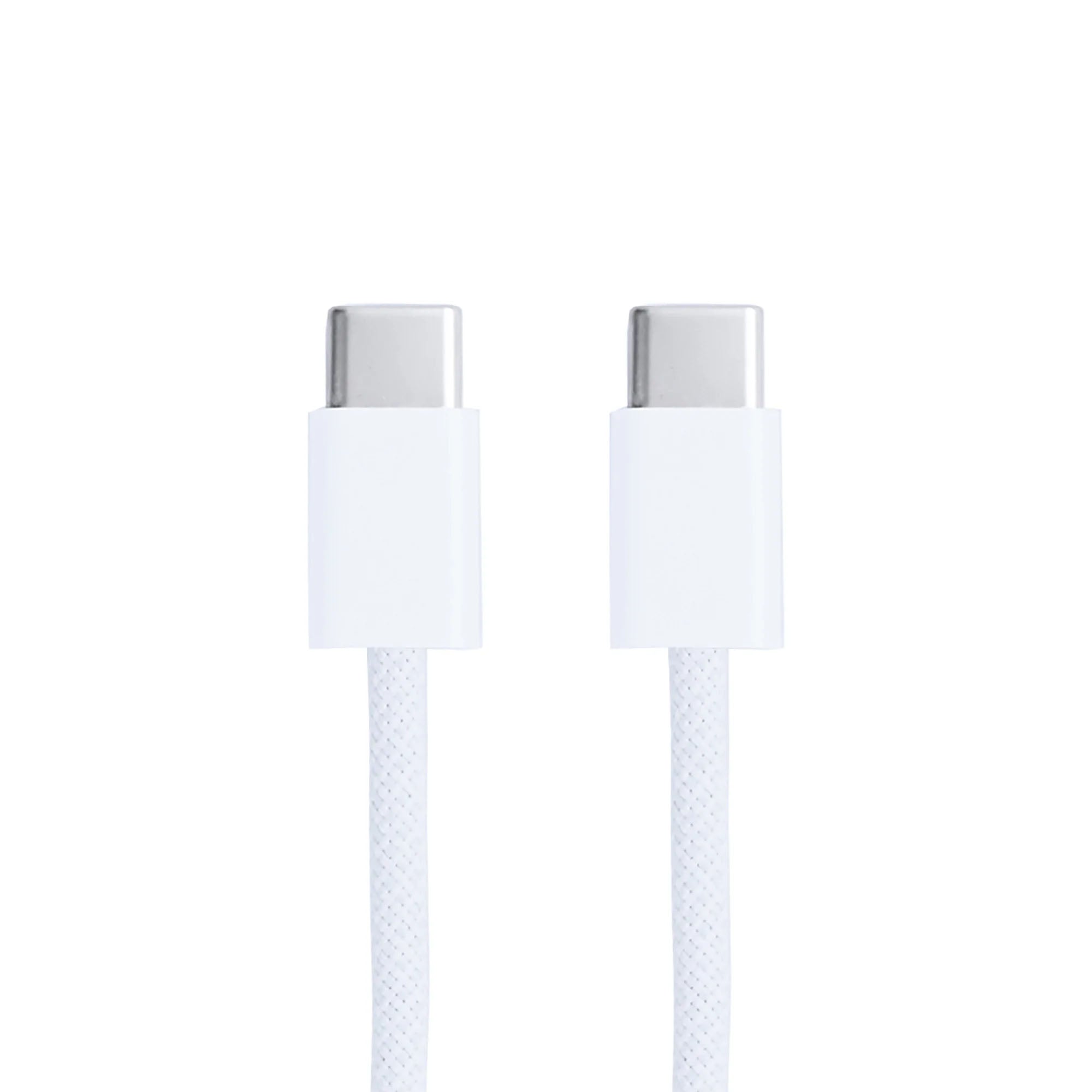 For Apple iPhone 15, 16, 17 Series USB-C To USB-C Woven Cable 200cm 60W White Retail Box