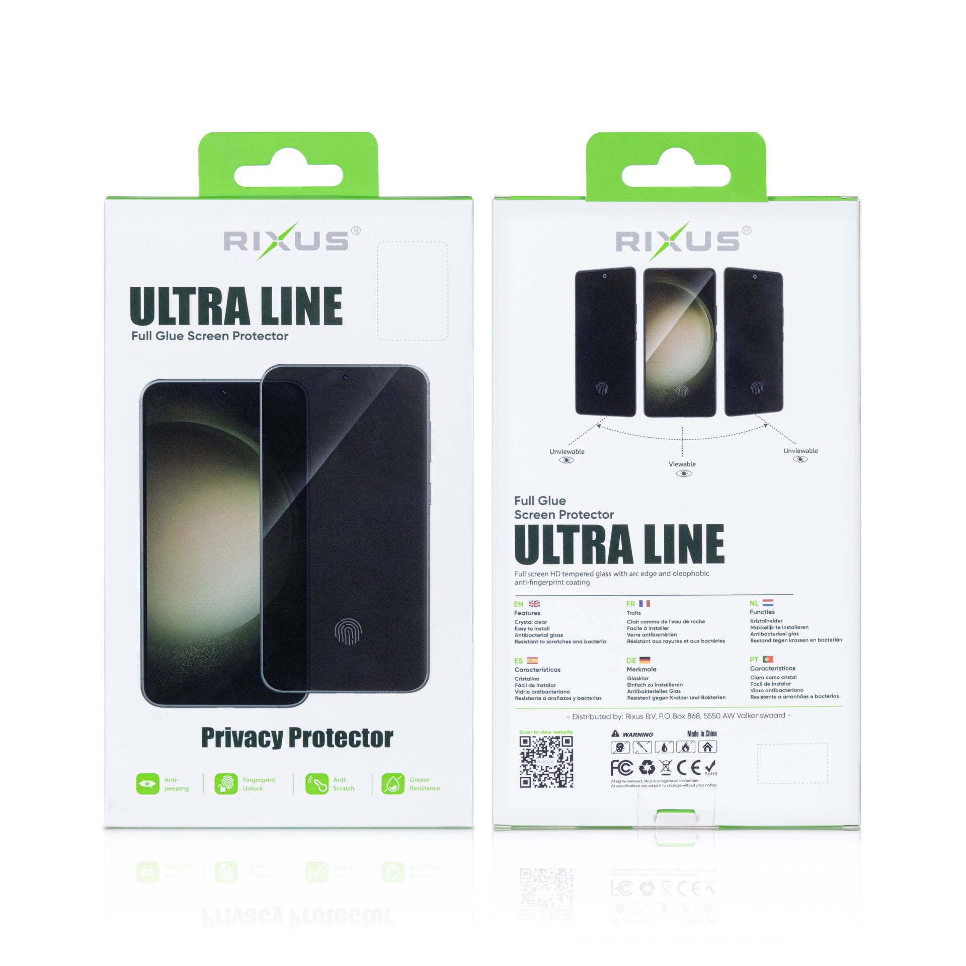 Rixus Privacy Ultra Line Tempered Glass For Samsung Galaxy S23 Plus