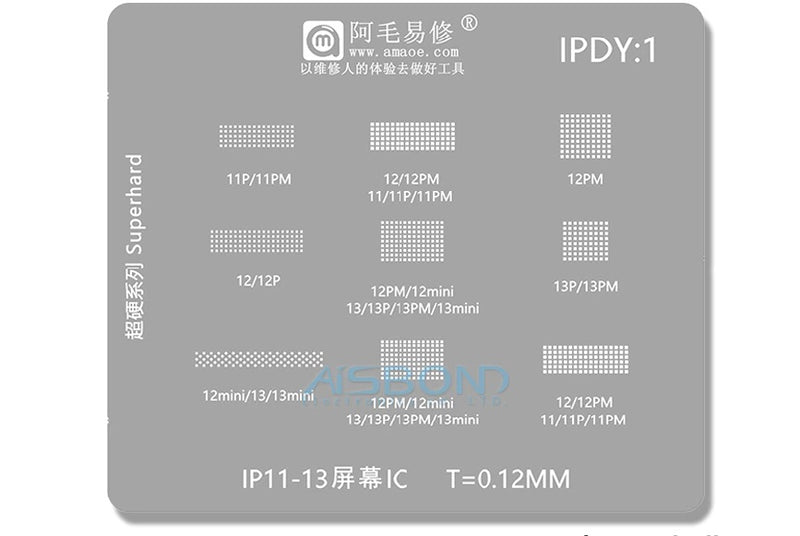 BGA Stencil For iPhone LCD Screen IC Chip iPhone 11 to 13 Series