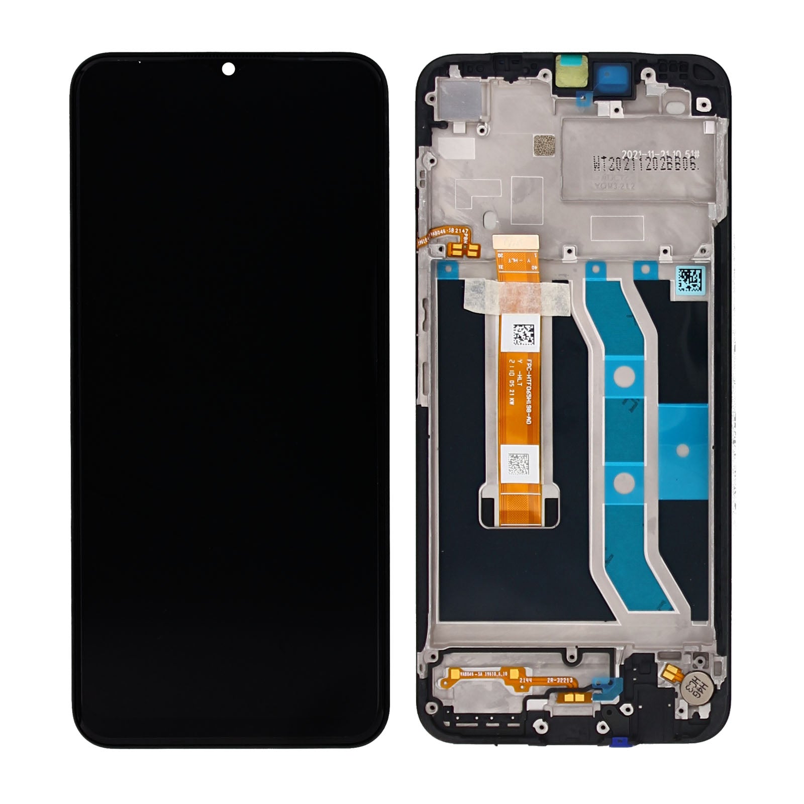 Realme C25Y Display And Digitizer With Frame Black Service Pack