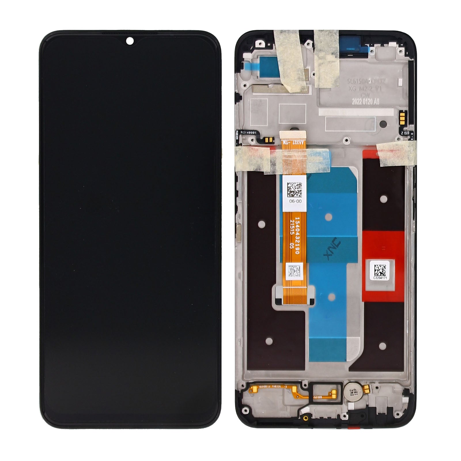 Realme C35, Narzo 50A Prime Display And Digitizer With Frame Black Service Pack