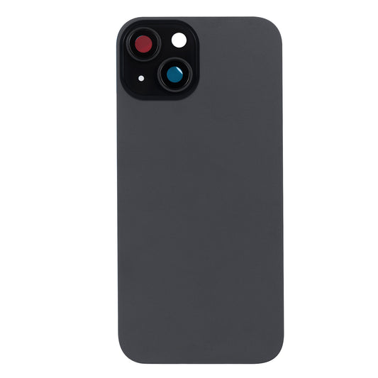 For Apple iPhone 15 Back Glass Without NFC, Enlarged Camera Frame Black Compatible