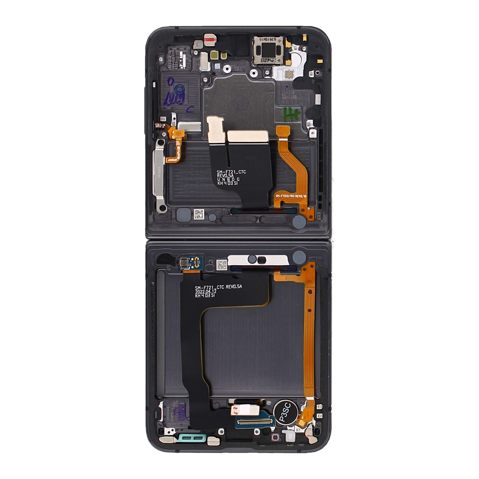 Samsung Galaxy Z Flip4 F721B Main Display And Digitizer With Frame Graphite Service Pack
