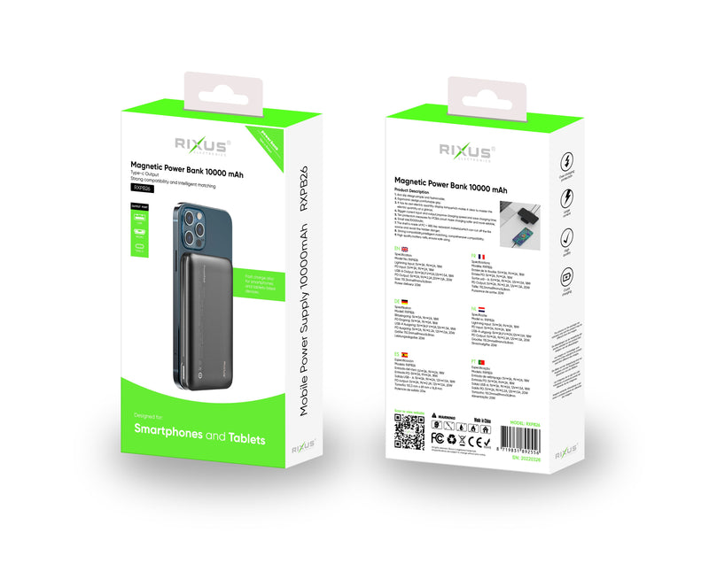 Rixus RXPB26 Magnetic Powerbank 10.000 mAh