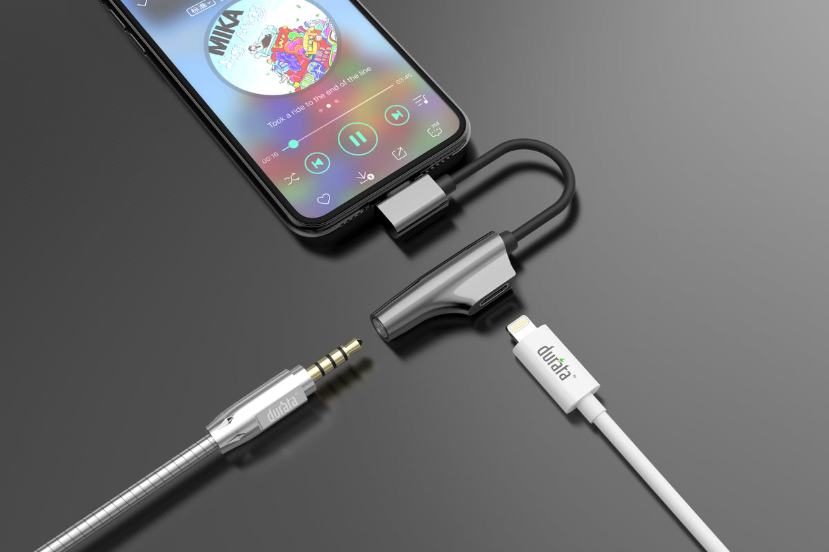 Rixus RXL07 Adapter Charge And Audio Cable For Lightning Connector