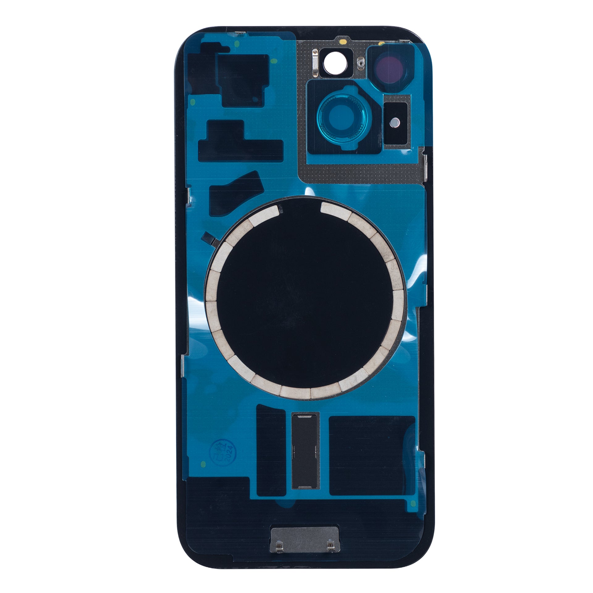 For Apple iPhone 15 Back Glass Without NFC, Enlarged Camera Frame Blue Compatible