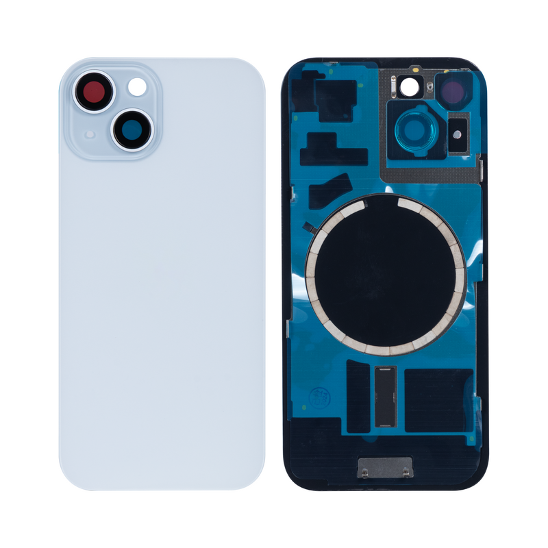 For iPhone 15 Extra Glass With Enlarged Camera Frame Blue Compatible