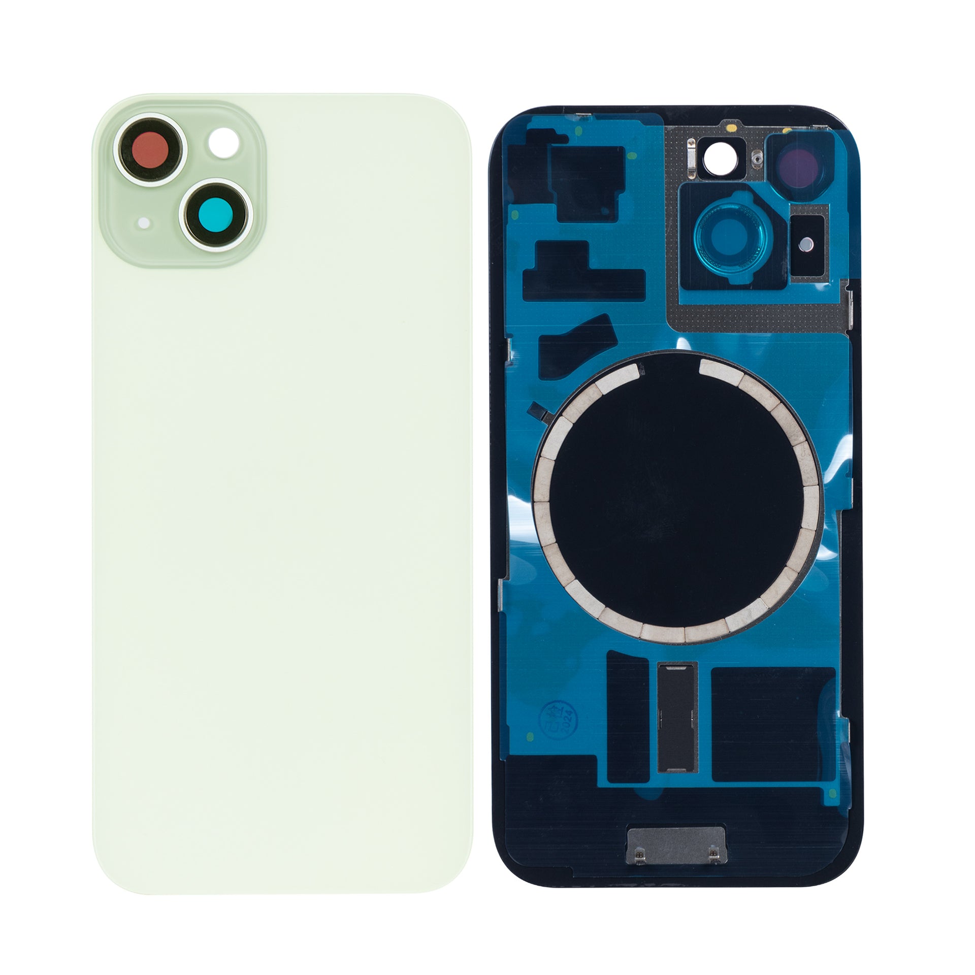 For Apple iPhone 15 Back Glass Without NFC, Enlarged Camera Frame Green Compatible