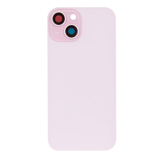 For Apple iPhone 15 Back Glass Without NFC, Enlarged Camera Frame Pink Compatible