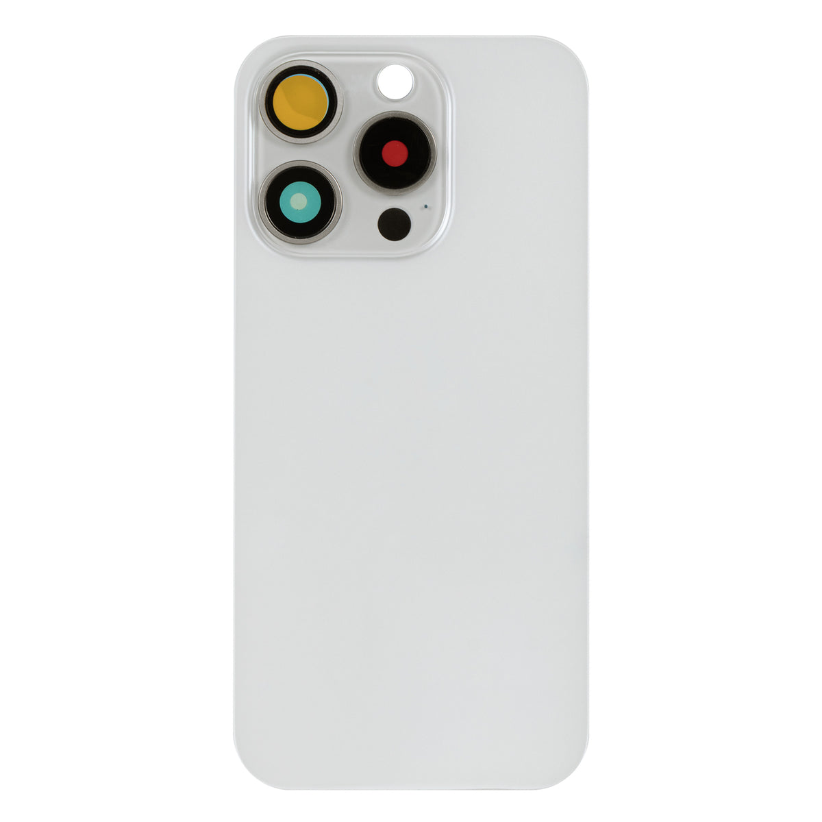 For Apple iPhone 15 Pro Back Glass Without NFC, Enlarged Camera Frame White Titanium Compatible
