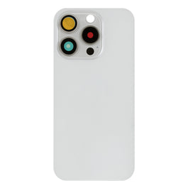 For Apple iPhone 15 Pro Back Glass Without NFC, Enlarged Camera Frame White Titanium Compatible