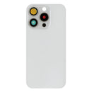 For Apple iPhone 15 Pro Back Glass Without NFC, Enlarged Camera Frame White Titanium Compatible