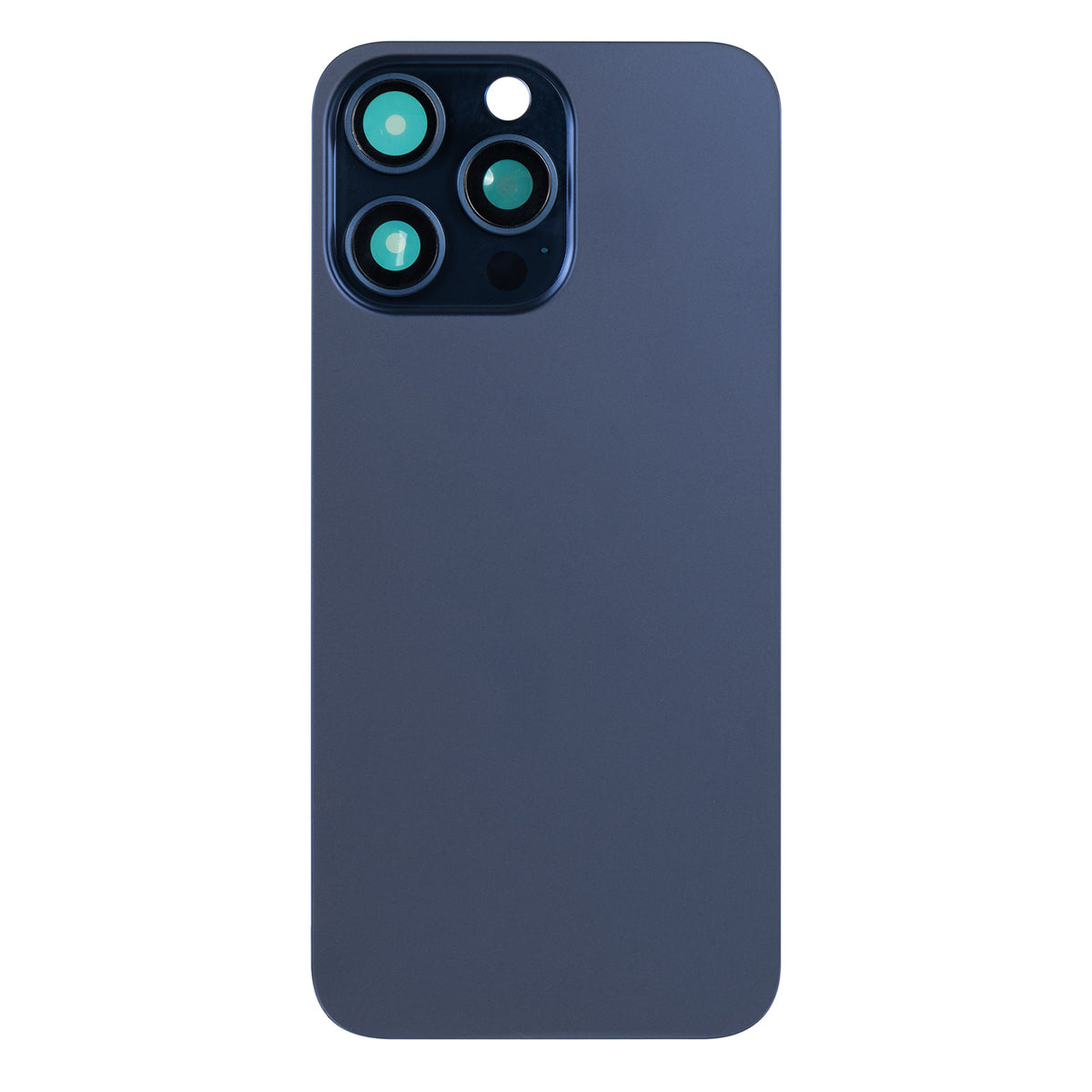 For Apple iPhone 15 Pro Back Glass Without NFC, Enlarged Camera Frame Blue Titanium Compatible
