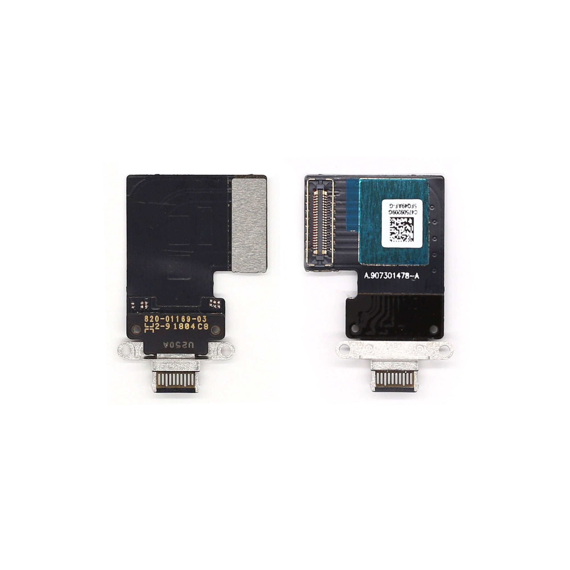 For Apple iPad Pro 11 inch (2018, 2020), iPad Pro 12.9 inch (2018, 2020) System Charging Flex Black Pulled