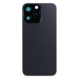 For Apple iPhone 15 Pro Max Back Glass Without NFC, Enlarged Camera Frame Black Titanium Compatible
