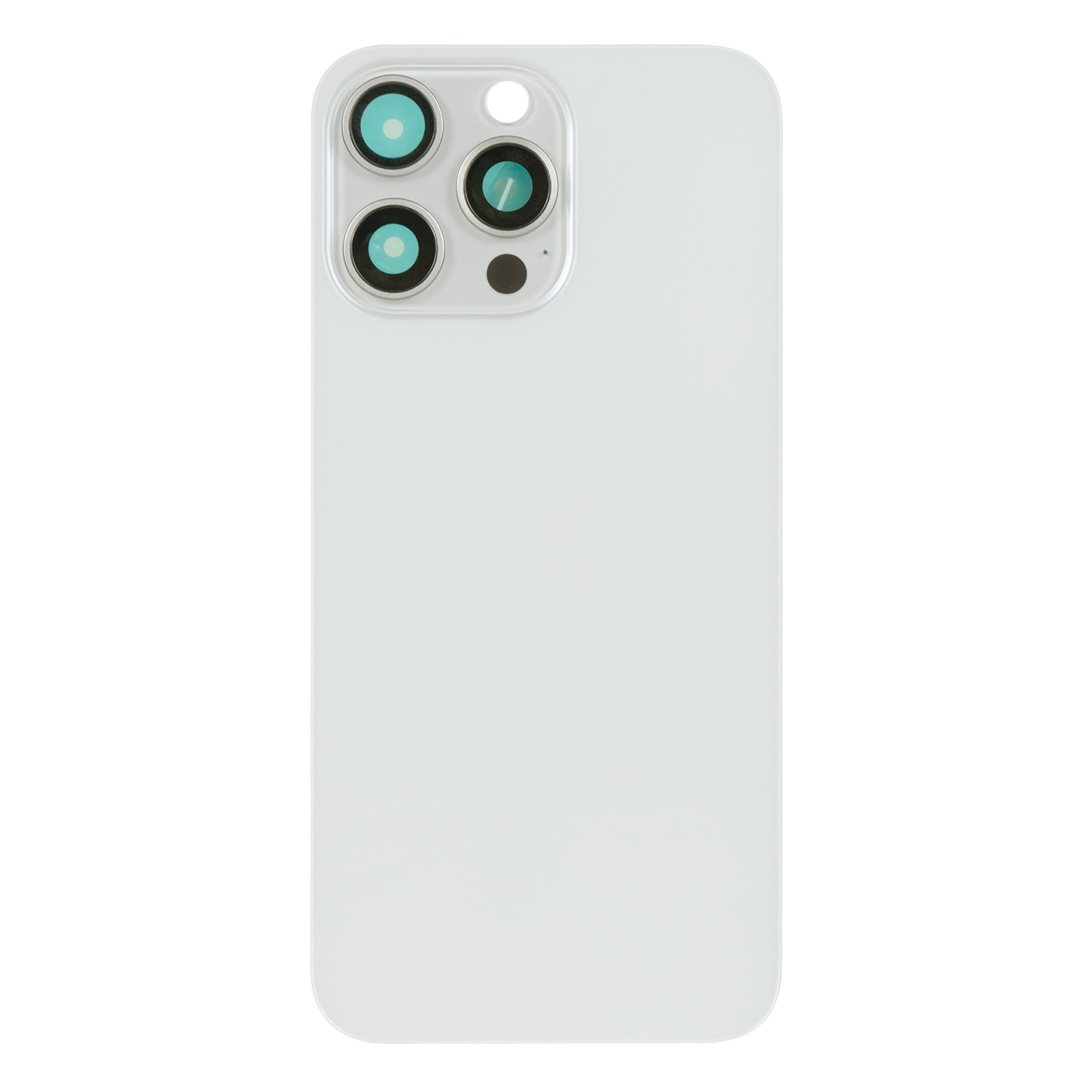 For Apple iPhone 15 Pro Max Back Glass Without NFC, Enlarged Camera Frame White Titanium Compatible