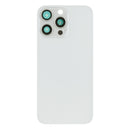 For Apple iPhone 15 Pro Max Back Glass Without NFC, Enlarged Camera Frame White Titanium Compatible