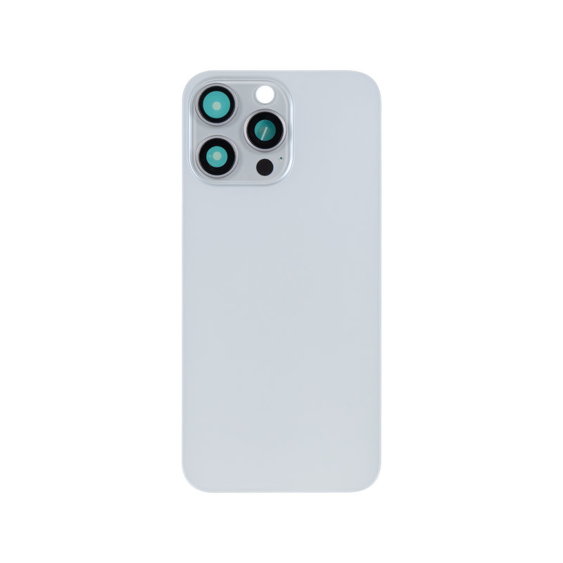 For iPhone 15 Pro Max Extra Glass With Enlarged Camera Frame White Titanium Compatible