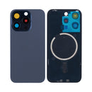 For Apple iPhone 15 Pro Max Back Glass Without NFC, Enlarged Camera Frame Blue Titanium Compatible