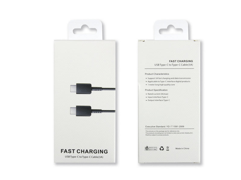 USB Type-C to Type-C Data Cable Black 100CM Retail Box