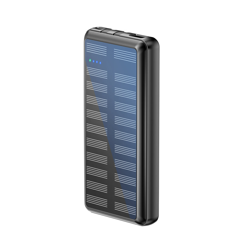 Rixus RXPB47 Solar Powerbank 20000 mAh With Built-in Cables Black