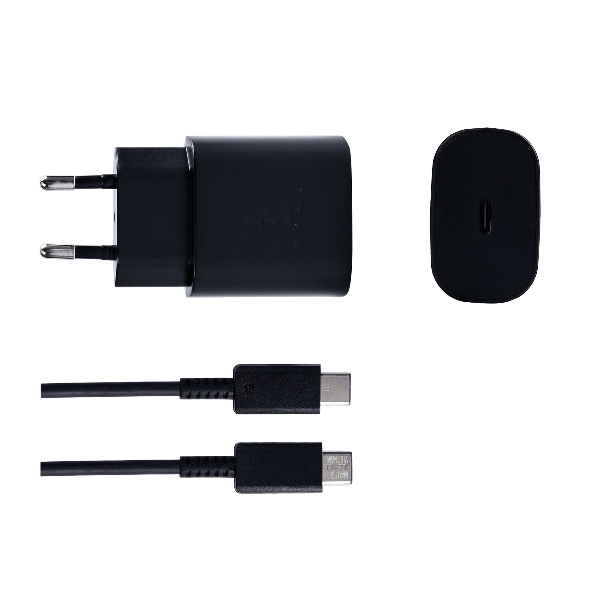 Fast Charger Travel Adapter With USB-C Cable 100cm 25W Black Retail Box
