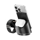 Rixus RXWC57 3 in 1 Wireless Fast Charger Stand Black