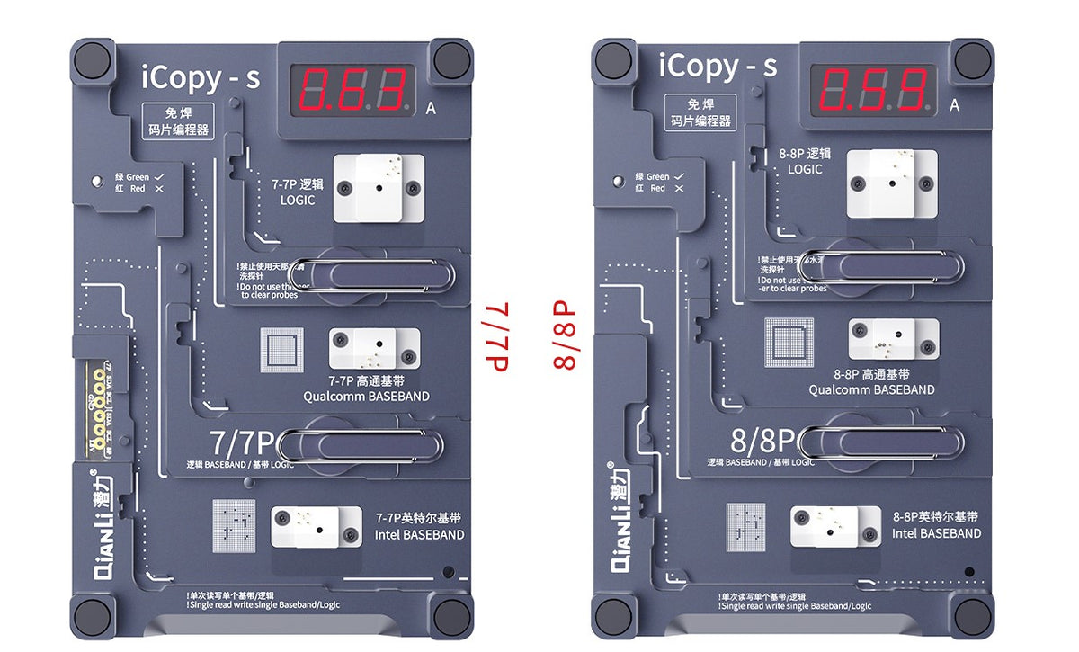 QIANLI iCopy-s 4 in 1 Double-sided Chip Test Stand For Apple iPhone 7, 7P, 8, 8P