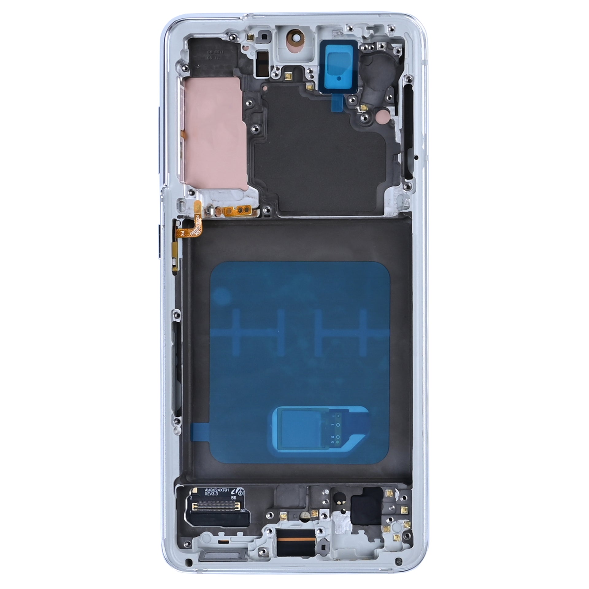 Samsung Galaxy S21 G991B Display And Digitizer With Frame Phantom White Soft-OLED
