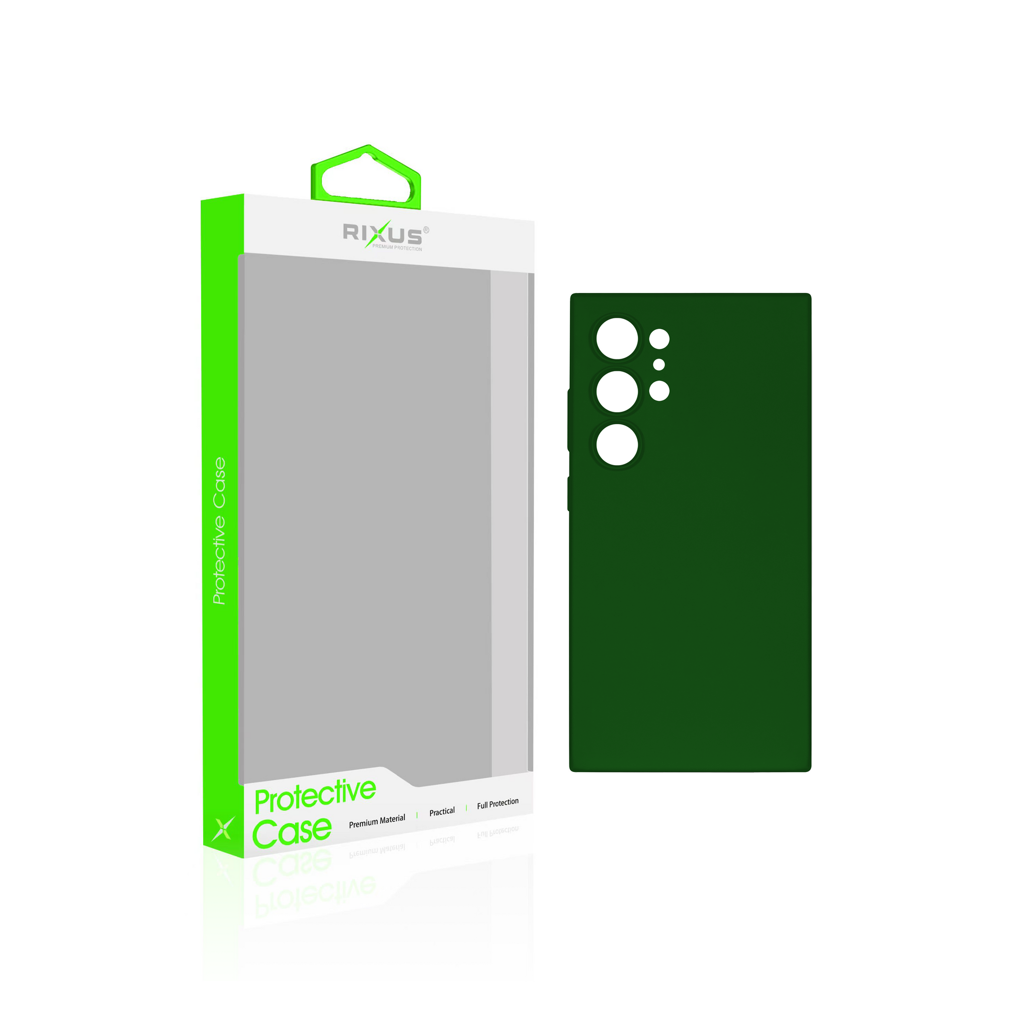 Rixus Soft TPU Phone Case For Samsung Galaxy S24 Ultra Dark Green