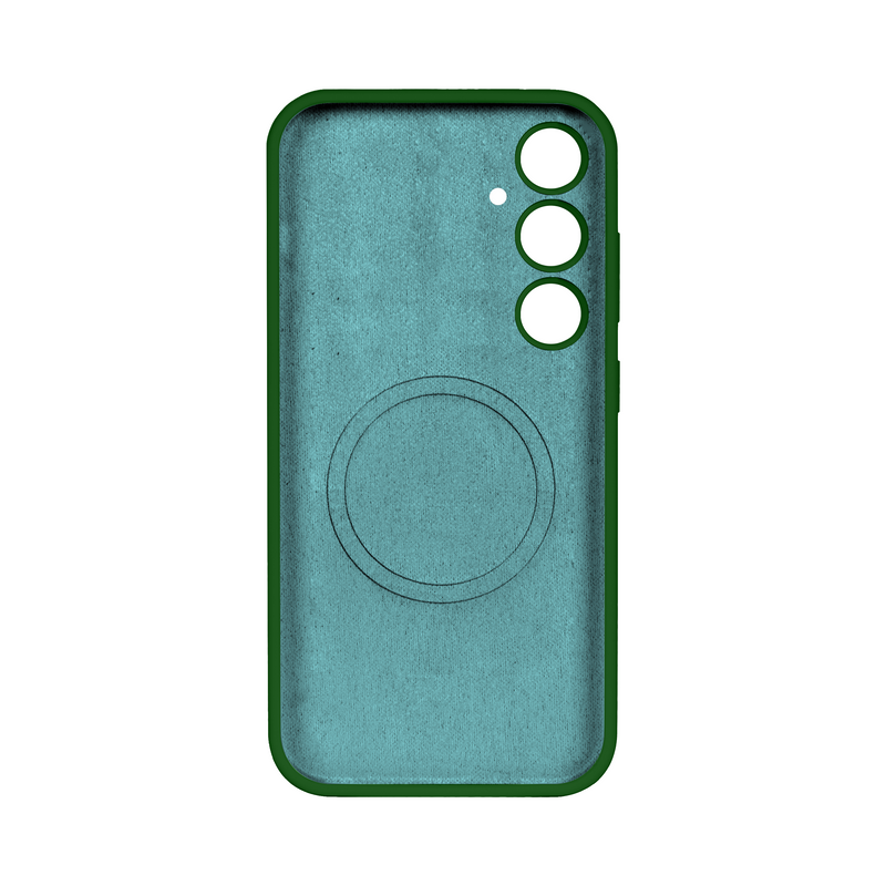 Rixus For Samsung Galaxy S24 5G S921B Soft TPU Phone Case With MagSafe Dark Green